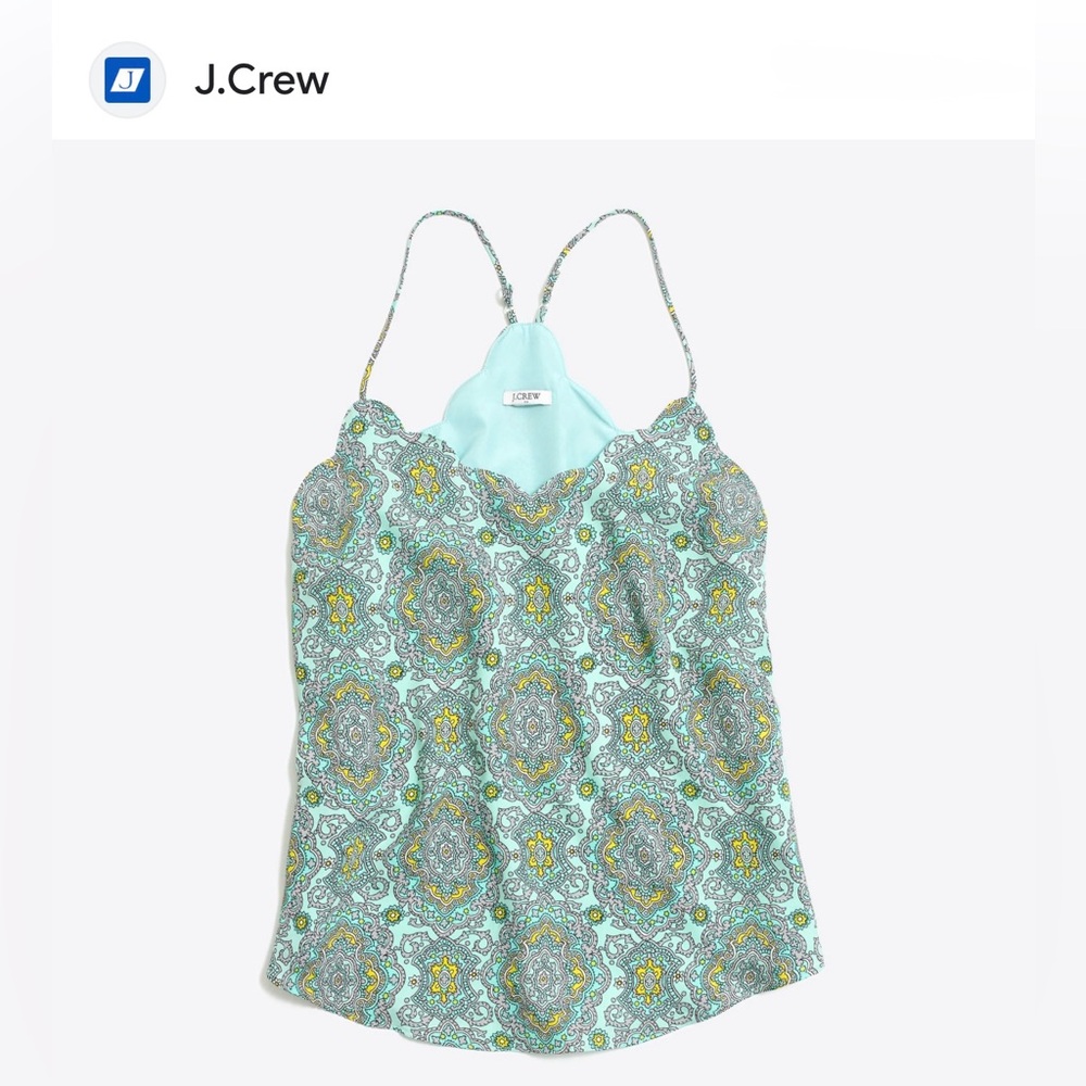 J. Crew Women's Mint Green Paisley Top -Size 6